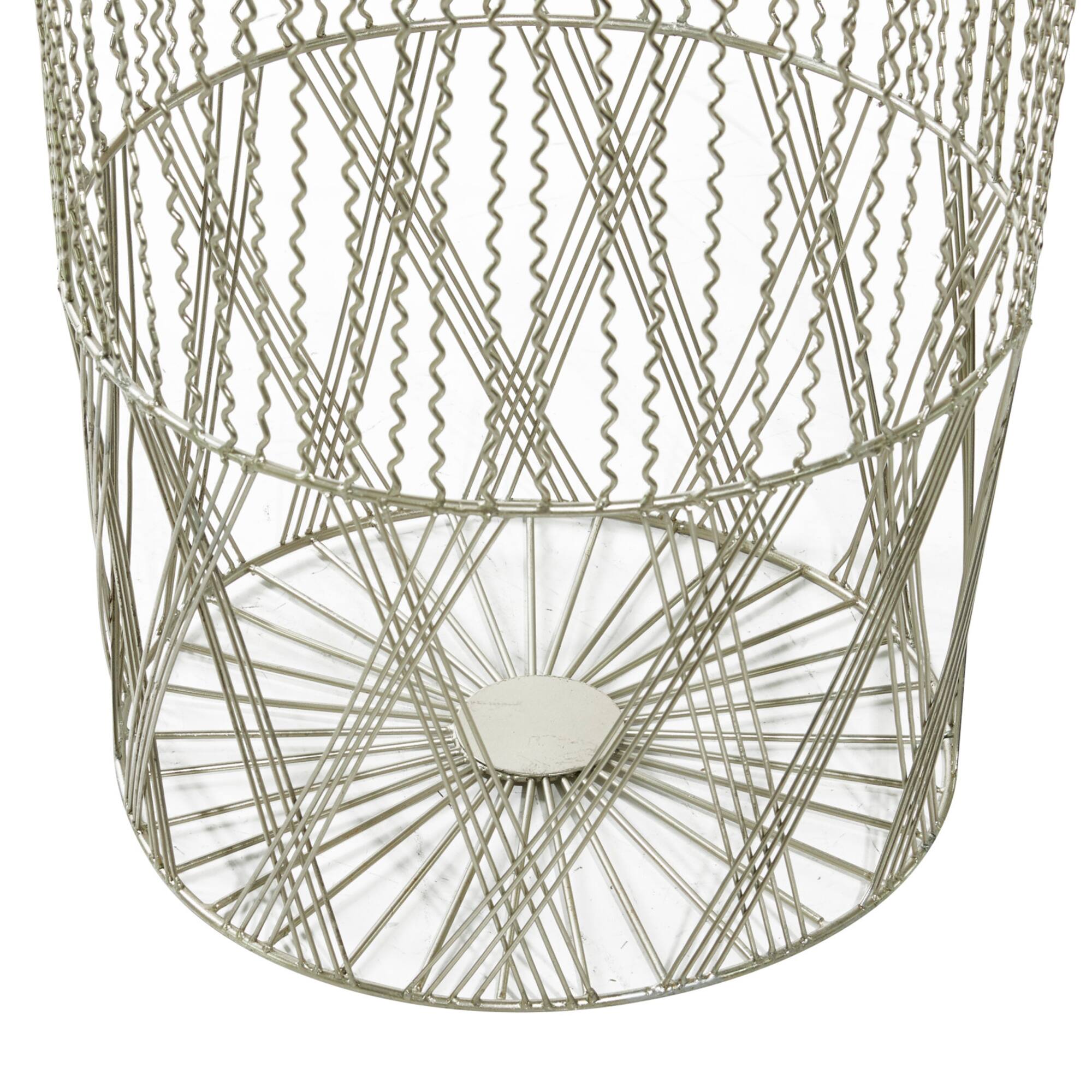Silver Metal Contemporary Storage Basket Set